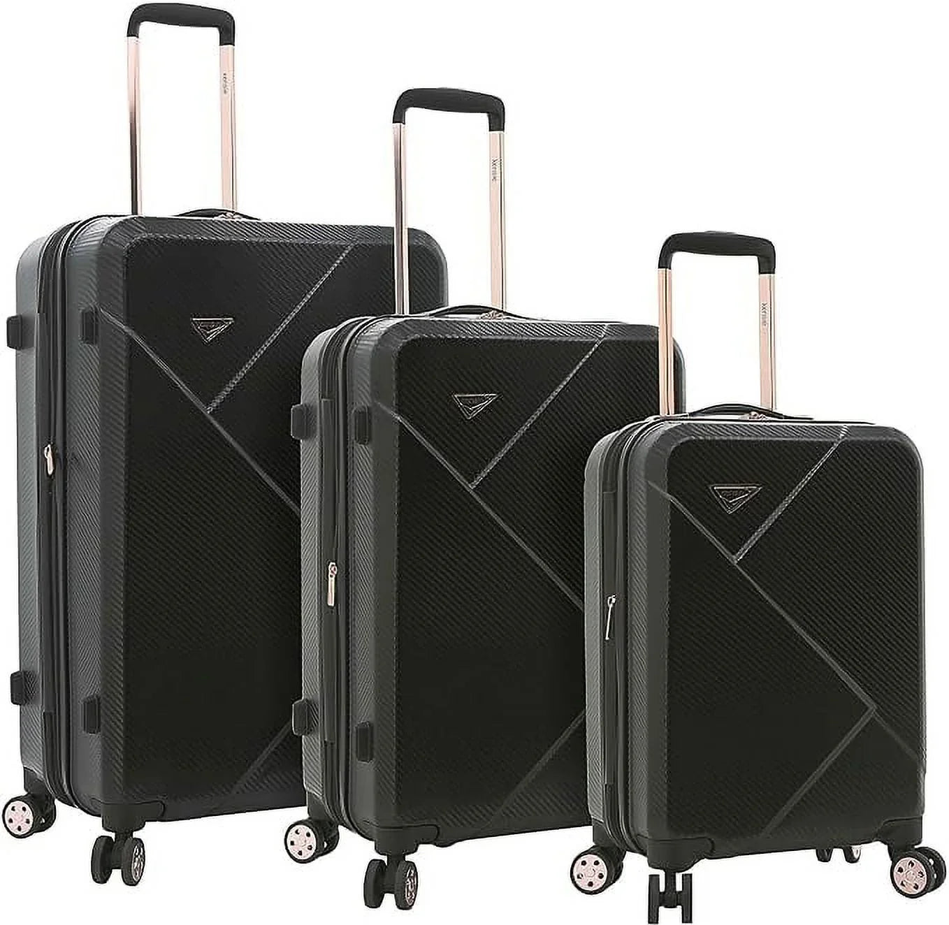 Open Box Kensie People Dawn Hardside 3-Piece Spinner Luggage 20/24/28 KN-C5303 - Midnight