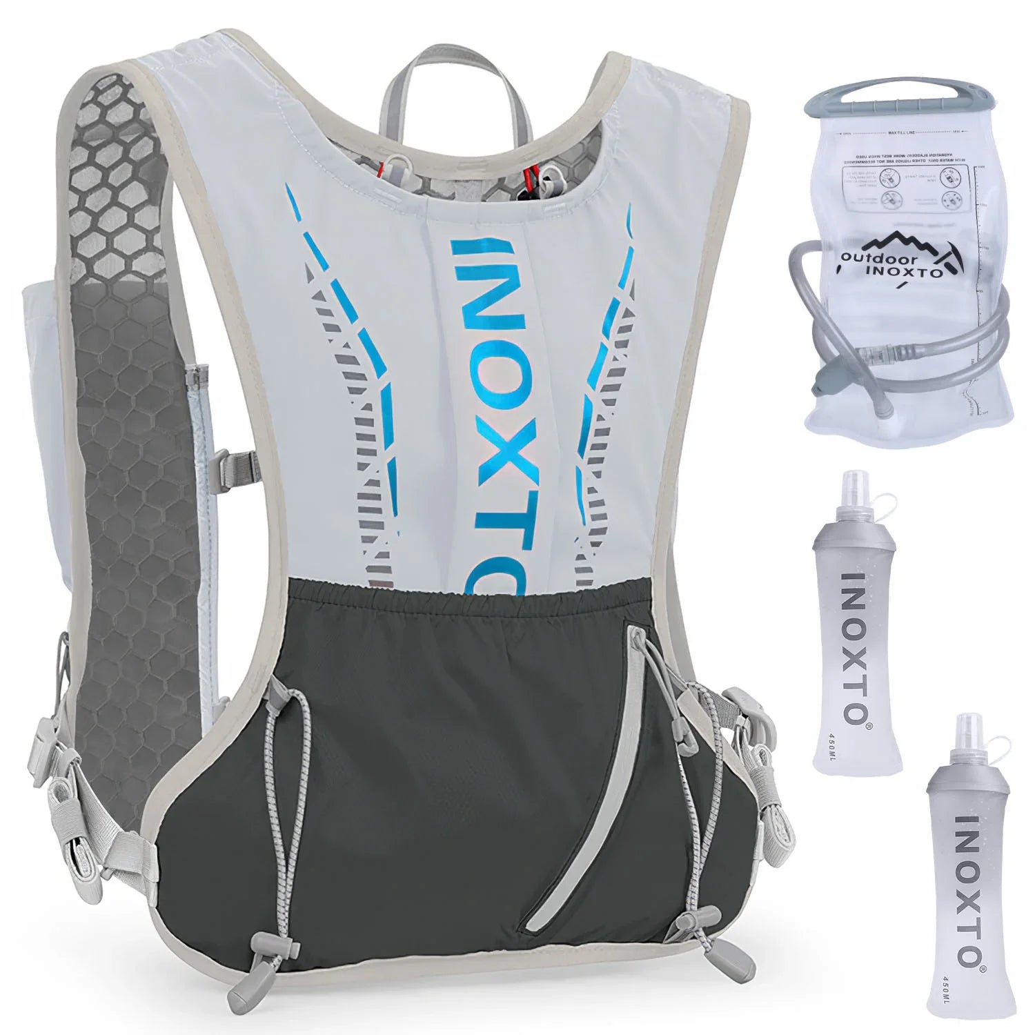 Runing Hydration Vest Backpack, iMounTEK Running Water Vest Hydration Pack with 2.4L Water Bladder Bag for Trail Running Marathon Race Hiking Cycling Grey