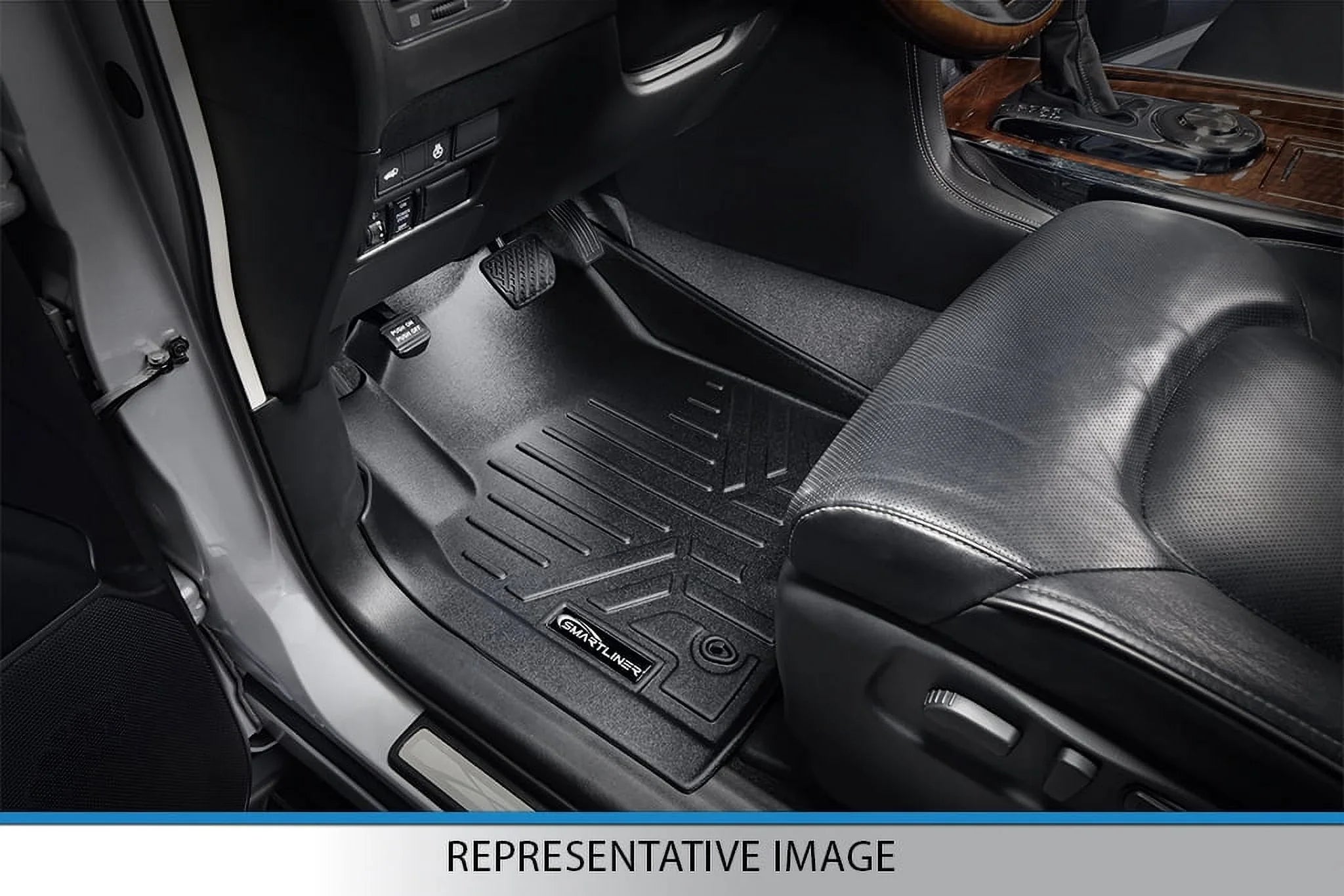Smartliner SA0183-B0303-C0186-E0185 Floor Mats & Cargo Liner Set with 2nd Row Bucket Seats without Console for 2011-2017 Ford Expedition, Dark