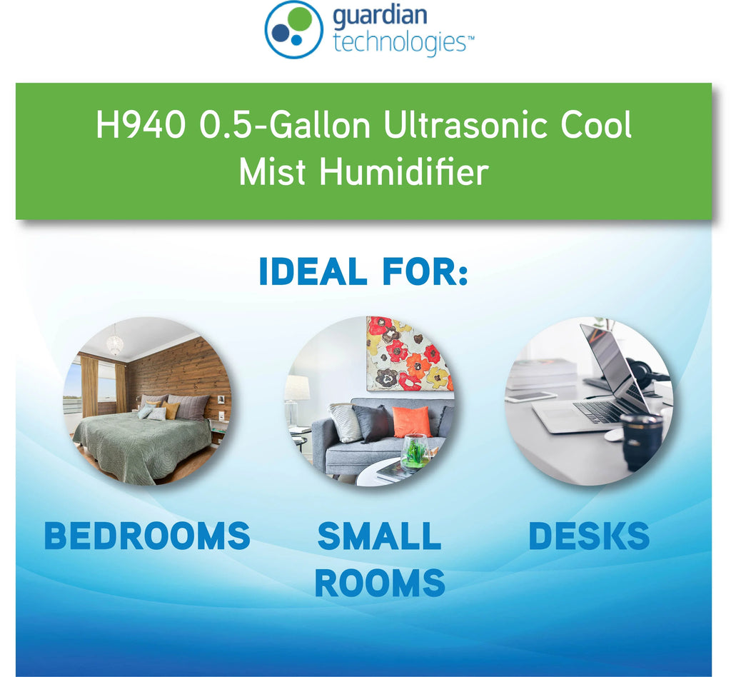 PureGuardian 30-Hour, 0.5 Gallon, Cool Mist Ultrasonic Humidifier with Aromatherapy Tray, H940AR