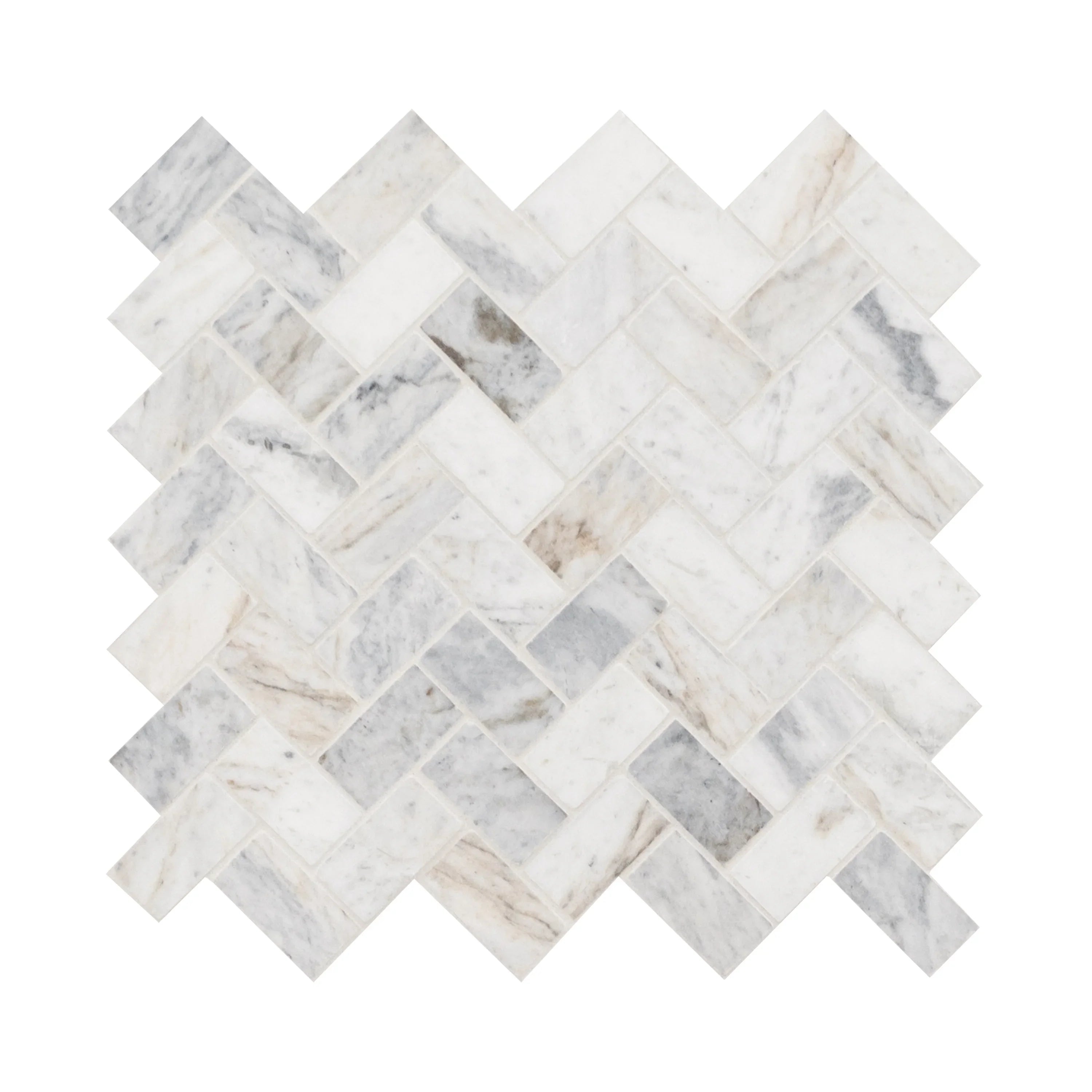 MSI Capri Blue Herringbone 12 in. X 12 in. Honed Mosaic Marble Floor And Wall Tile