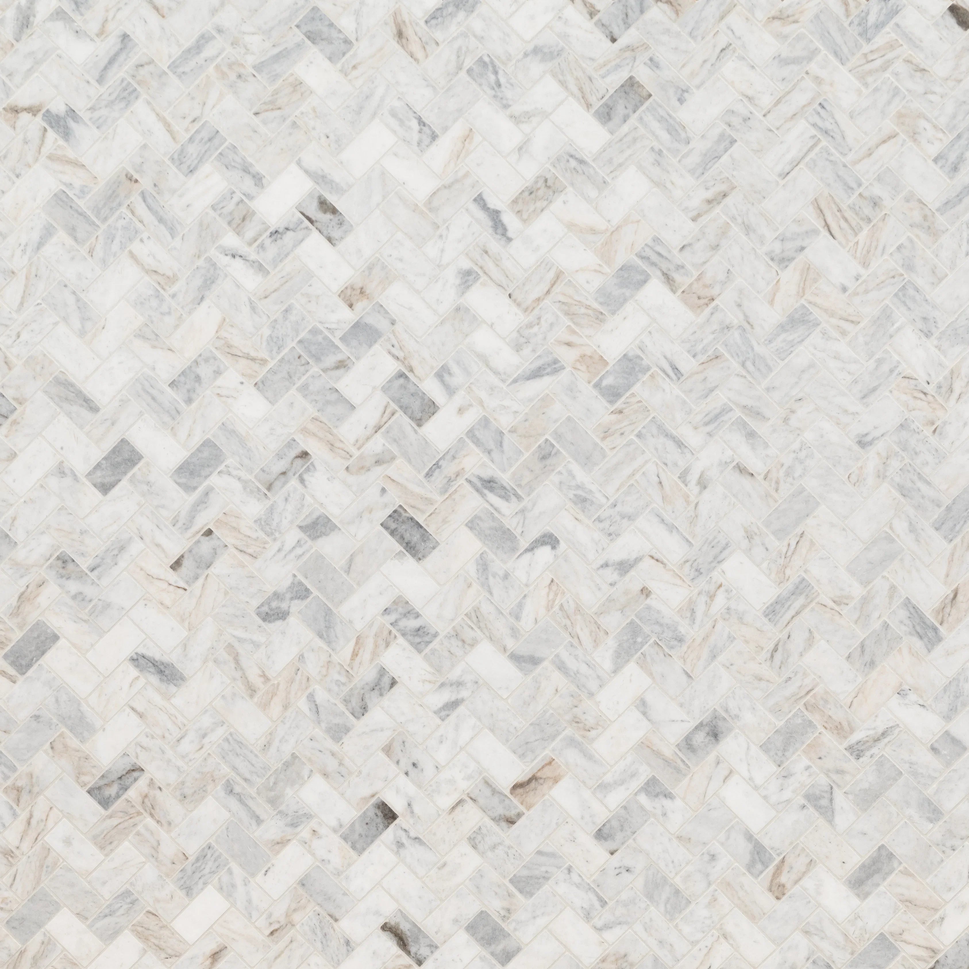 MSI Capri Blue Herringbone 12 in. X 12 in. Honed Mosaic Marble Floor And Wall Tile