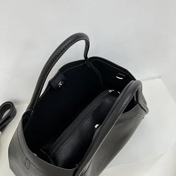 Nvzi Large Capacity Work Vegan Leather Tote Bags,Genuine Leather Shoulder Tote Bag for Individuals Oversized Bag（White）