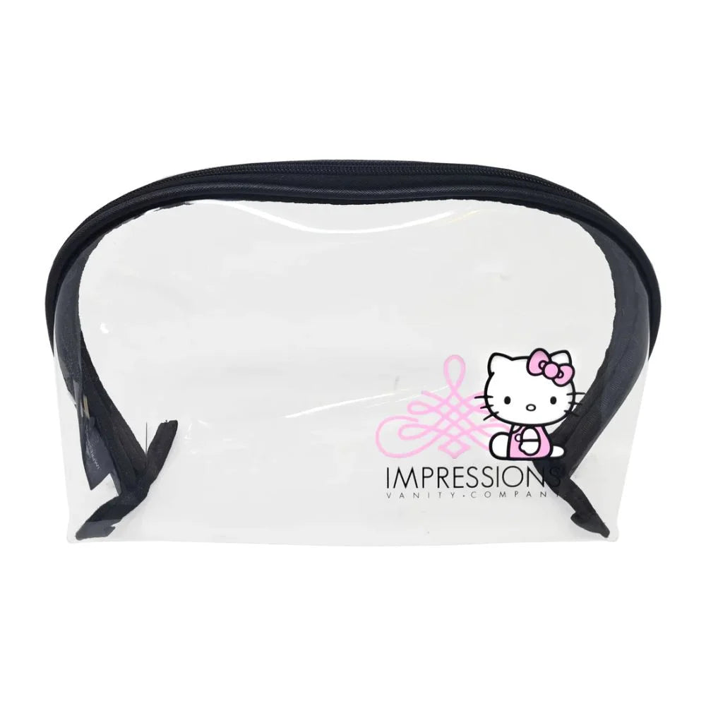 Impressions Vanity Hello Kitty 2 Pcs Nested Clutch Purses, Waterproof Travel Makeup Clutch Bag (White)