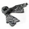 Blancho Ebony & White Distinctive Leopard Animal Print Fashion Soft Silk Scarf/Wrap/Shawl(Large)