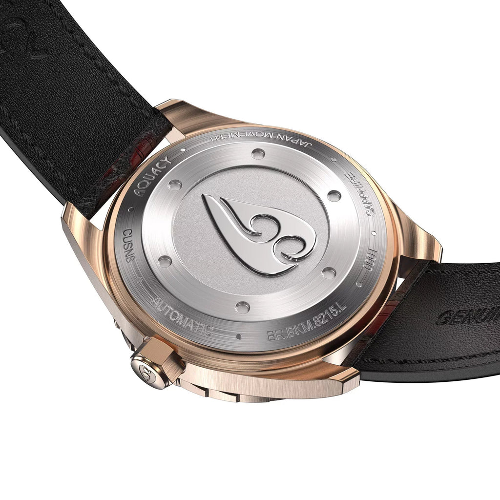 Aquacy Bronze CuSn8 Marble Automatic Diver Watch BR.BKM.8215.L - Screw Down 316L Stainless Case Back - 200M Water Resistance - 120 click Uni-Directional Bezel Dive Swimming Wrist Watches For People