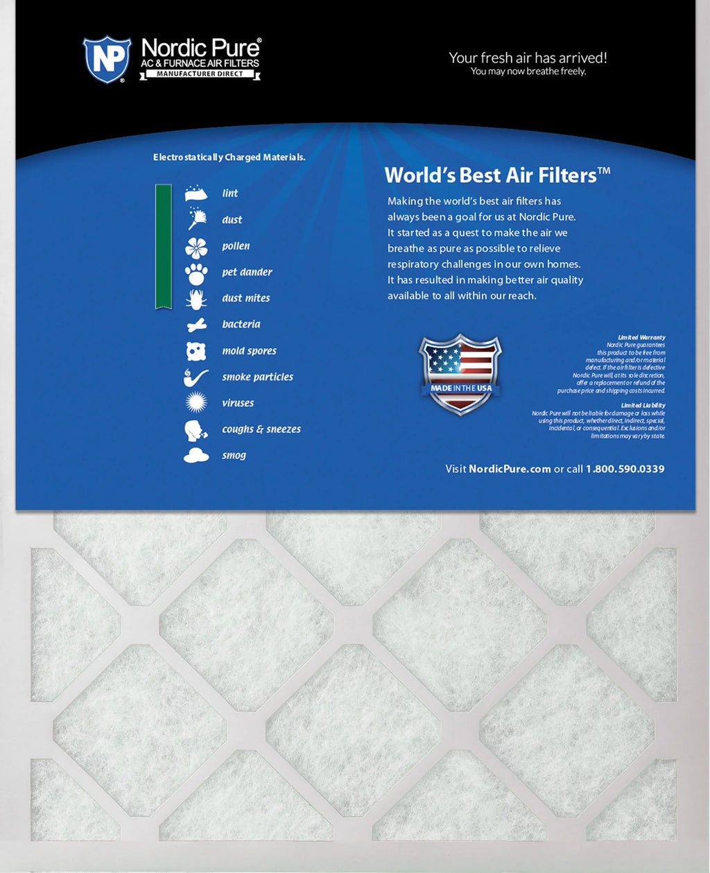 12x12x1 (11_3/4x11_3/4) Pure Green Termination AC Furnace Air Filters 12 Pack