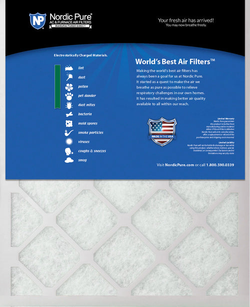 12x12x1 (11_3/4x11_3/4) Pure Green Termination AC Furnace Air Filters 12 Pack