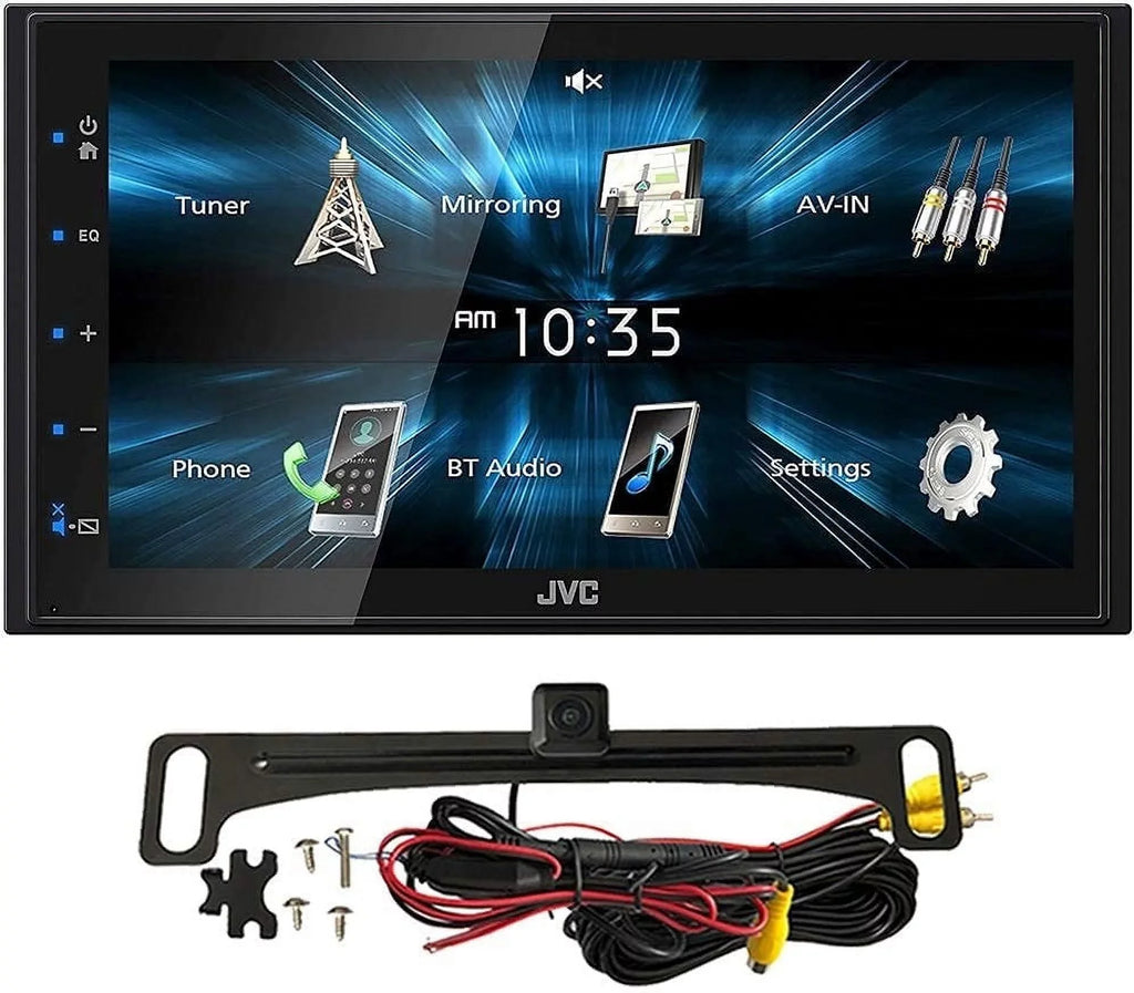 JVC KW-M150BT Bluetooth Car Stereo Receiver with USB Port 6.75" Display Radio MP3 Player Double DIN + Absolute Camera
