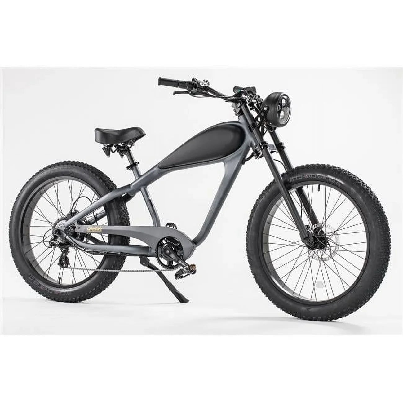 Electric Fat Tire Cruiser Bike, Gray