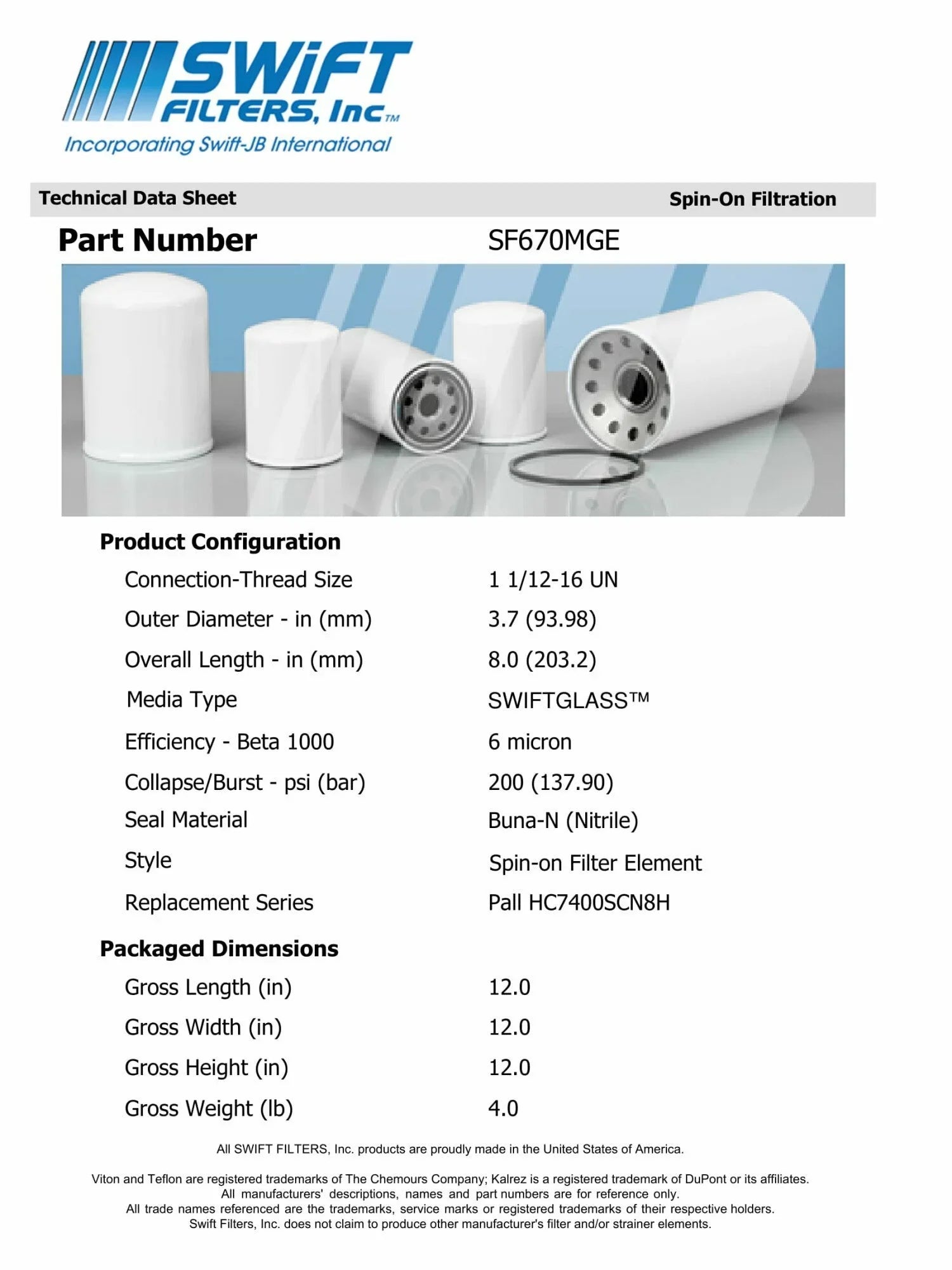 Direct Interchange for FLEETGUARD HF6607 Spin-On Filter People Microglass Construction 6 Micron