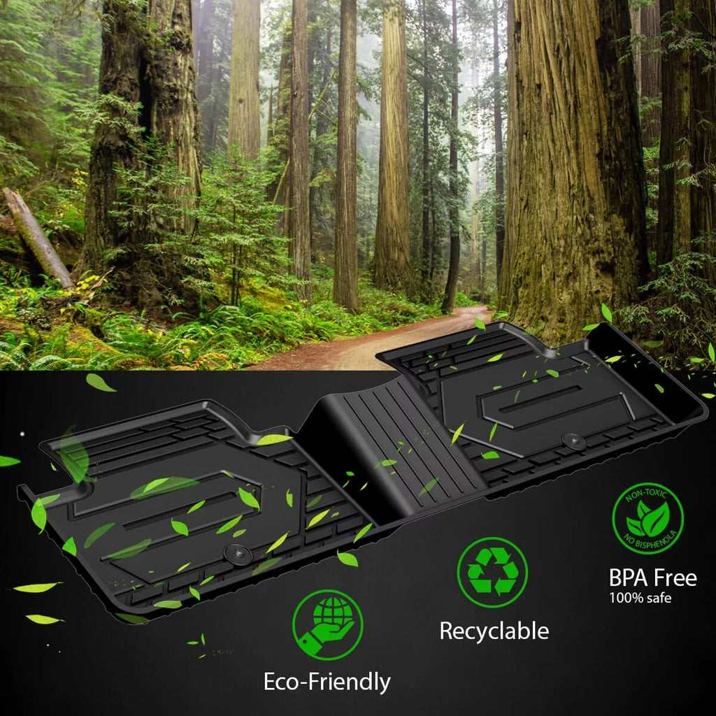 Lasfit Floor Liners for 2013- 2015 Jeep Grand Cherokee （Fit Bench Seating ONLY）,for 2013-2021 Dodge Durango (Fit Bench Seating on 2nd Row only),All Weather Fit TPE Floor Mats Set