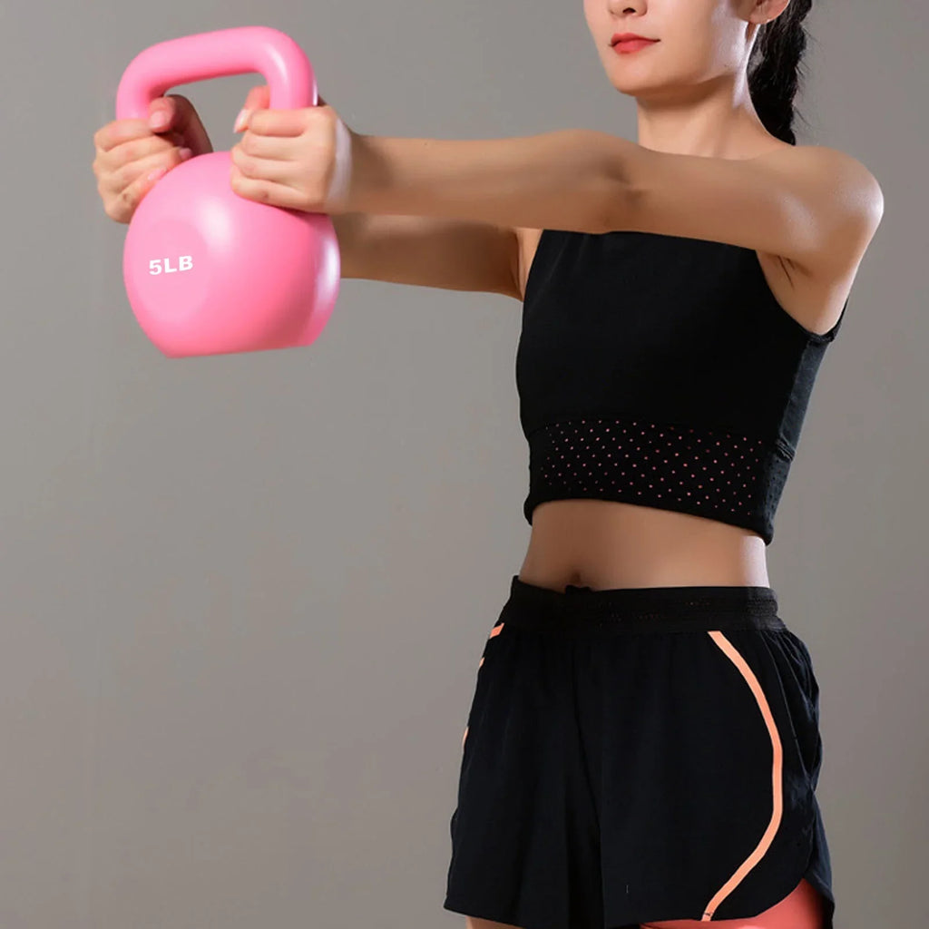 Buumin PE Kettlebell Weight for People Individuals for Exercises Strength Training Functional Fitness Plyometrics Pink 5LB