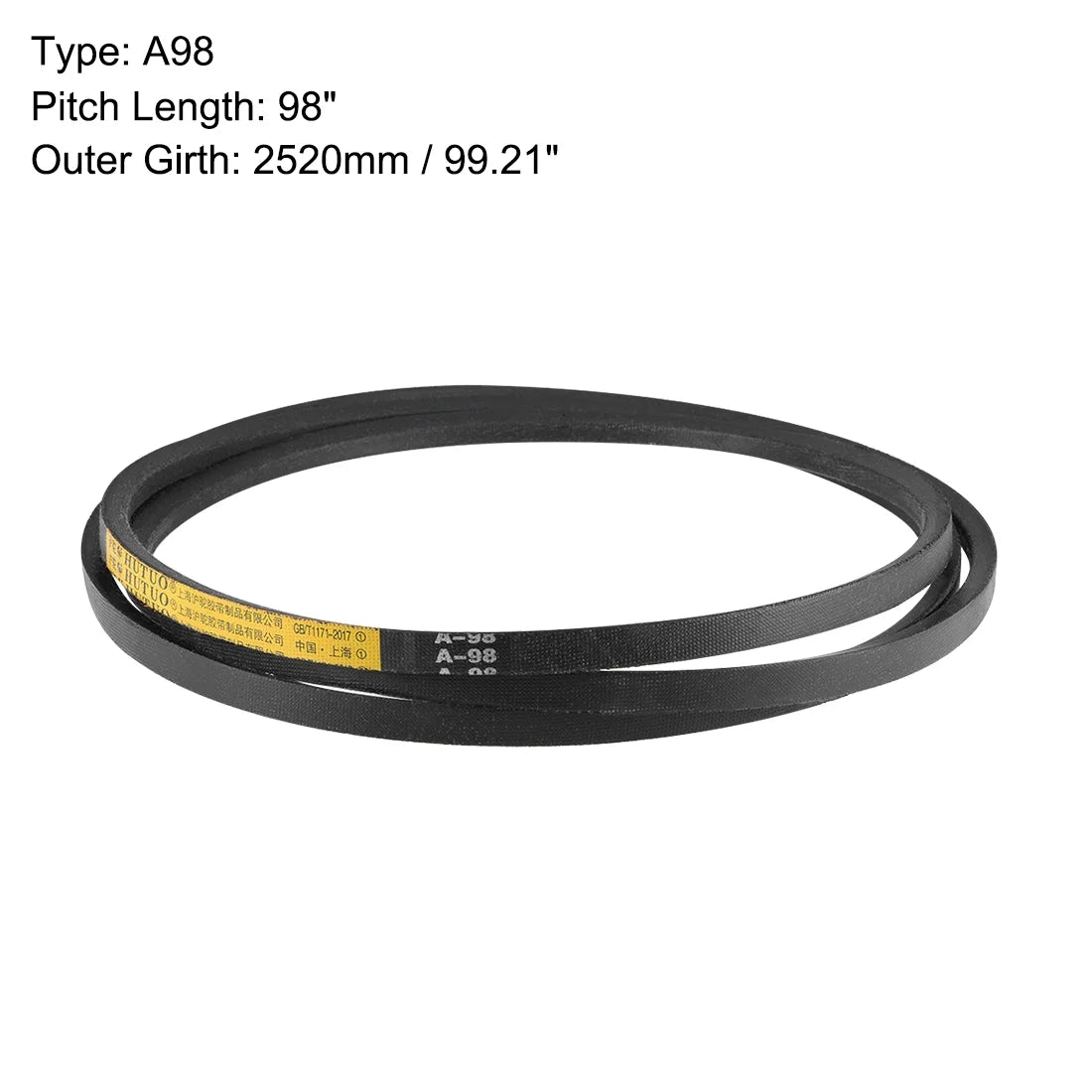 A98 V-Belts 98" Mid-Perimeter, A-Section Rubber Drive Belt 2pcs