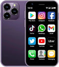 Mini Phone 4G World Smallest Phone 3inches Unlocked Mini Smartphone Android 10.0 Mini Cell Phone Dual Sim Broisae XS16 2GB Ram 16GB ROM Mobile Phone for Kids (Purple)