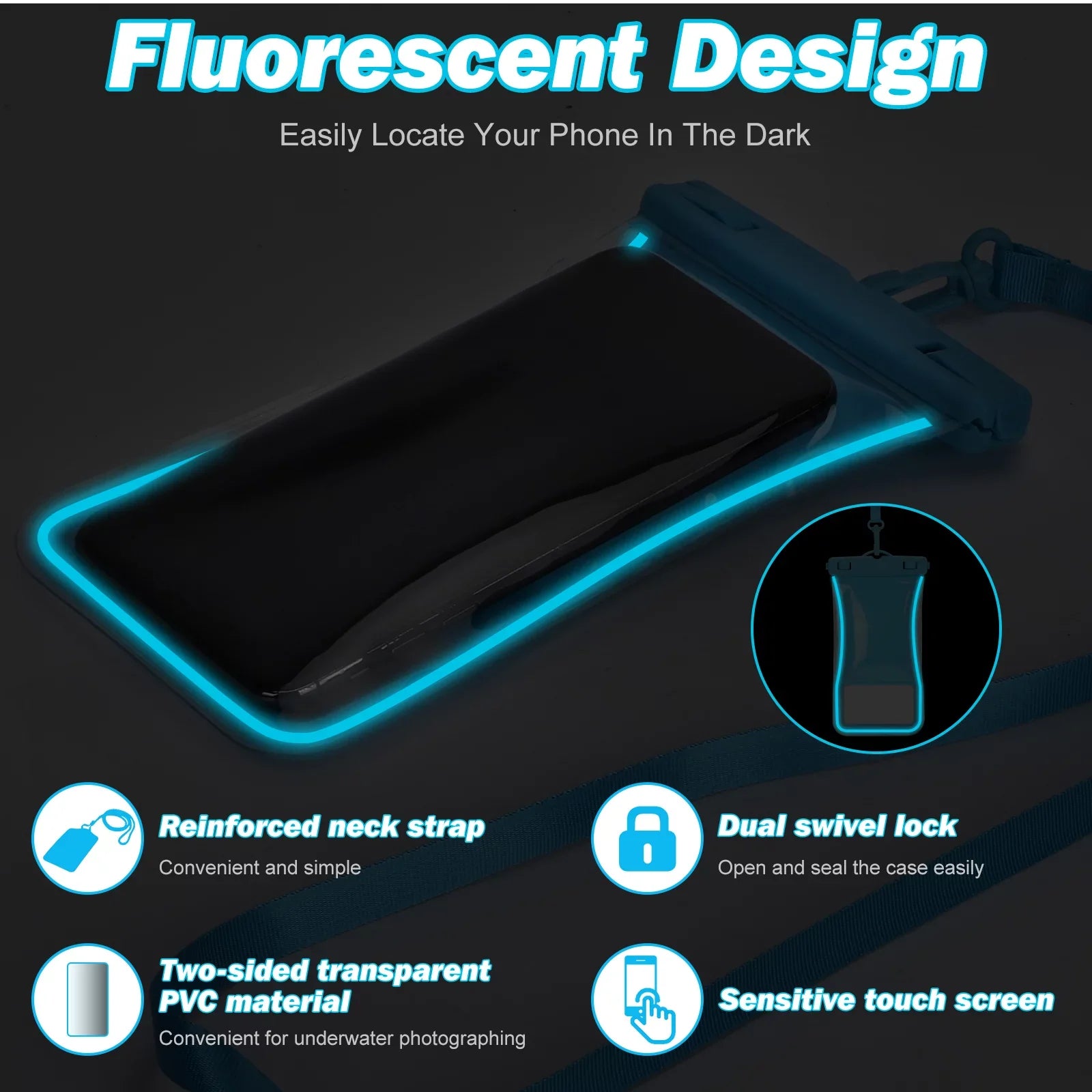 Urbanx Universal Waterproof Phone Pouch Cellphone Dry Bag Case Designed For Sonim XP8 Perfect Fit for All Other Smartphones Up To 7" - 3 Cases - Mixed Colors