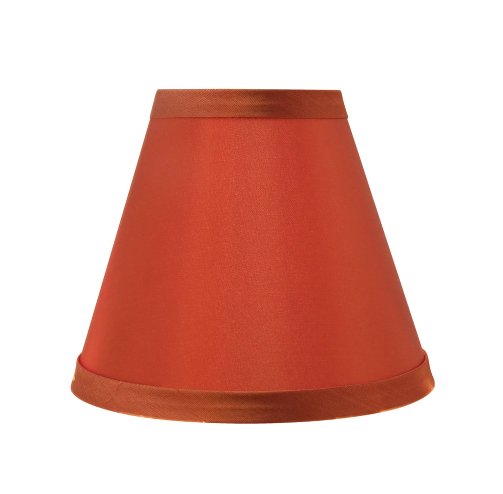 Aspen Creative 32111-2 Small Hardback Empire Shape Chandelier Clip-On Lamp Shade Set (2 Pack), Transitional Design in Redwood, 6" bottom width (3" x 6" x 5")