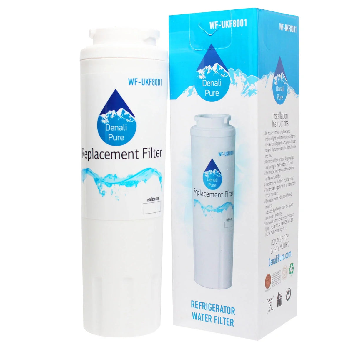 4-Pack People for Amana ABL2037FES Refrigerator Water Filter - Compatible with Amana UKF8001AXX Fridge Water Filter Cartridge - Denali Pure Brand