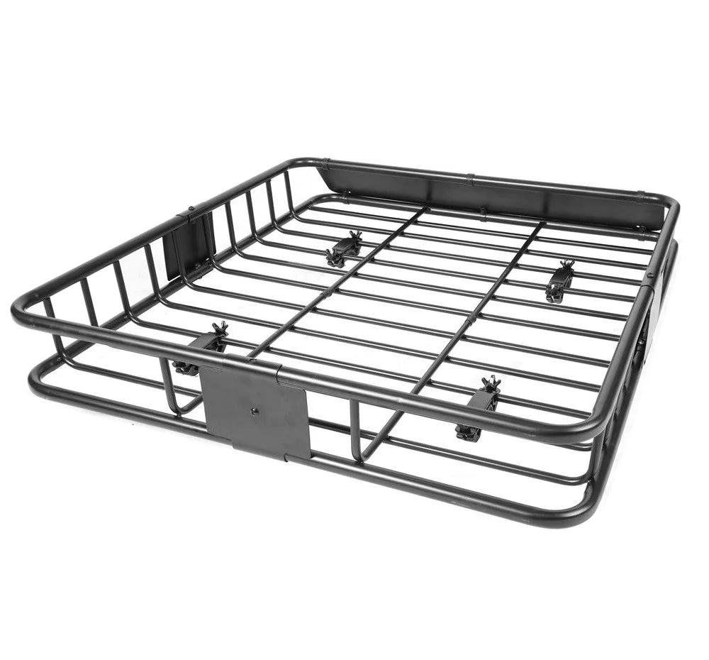 Jeremywell Universal 44" x 39" X 6" 150 lbs Roof Rack Rooftop Cargo Carrier Ebony Steel - Top Luggage Carrier Cargo Holder