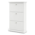 Allora Contemporary 3 Drawer Wood Shoe Cabinet in White