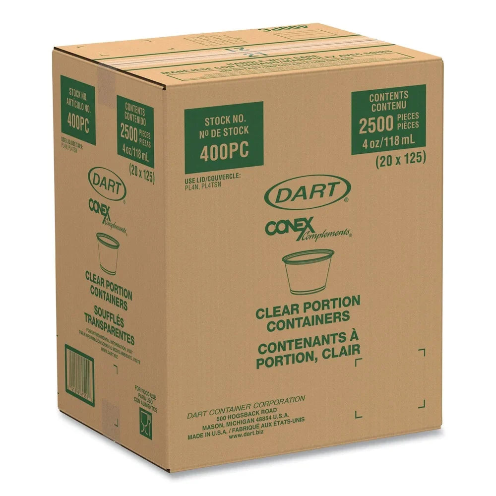 Dart 400PC Conex People 4 oz. Polypropylene Portion Containers - Clear (2500/Carton)]