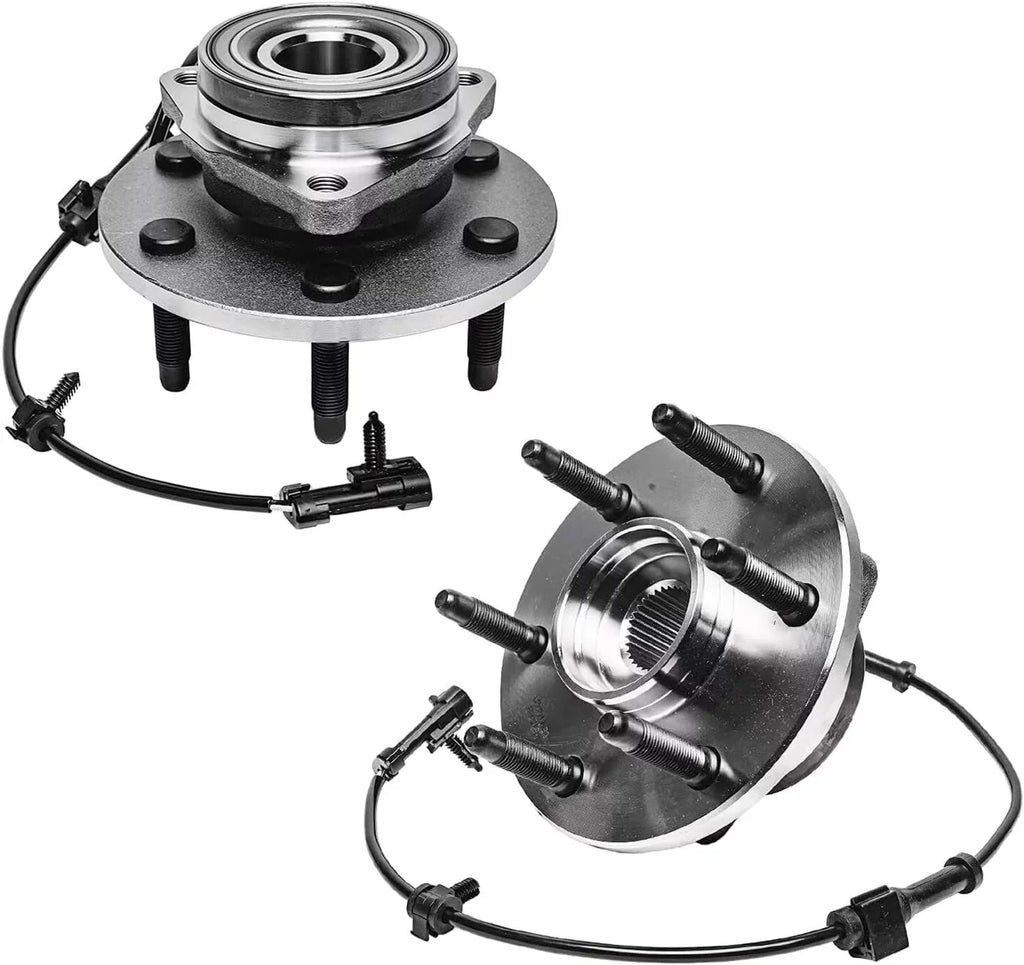Detroit Axle - 4WD Front Wheel Hubs Control Arms Suspension Kit + 24pc Lugnuts w/Keys Individuals for 2000-2006 Tahoe Escalade Silverado Sierra 1500