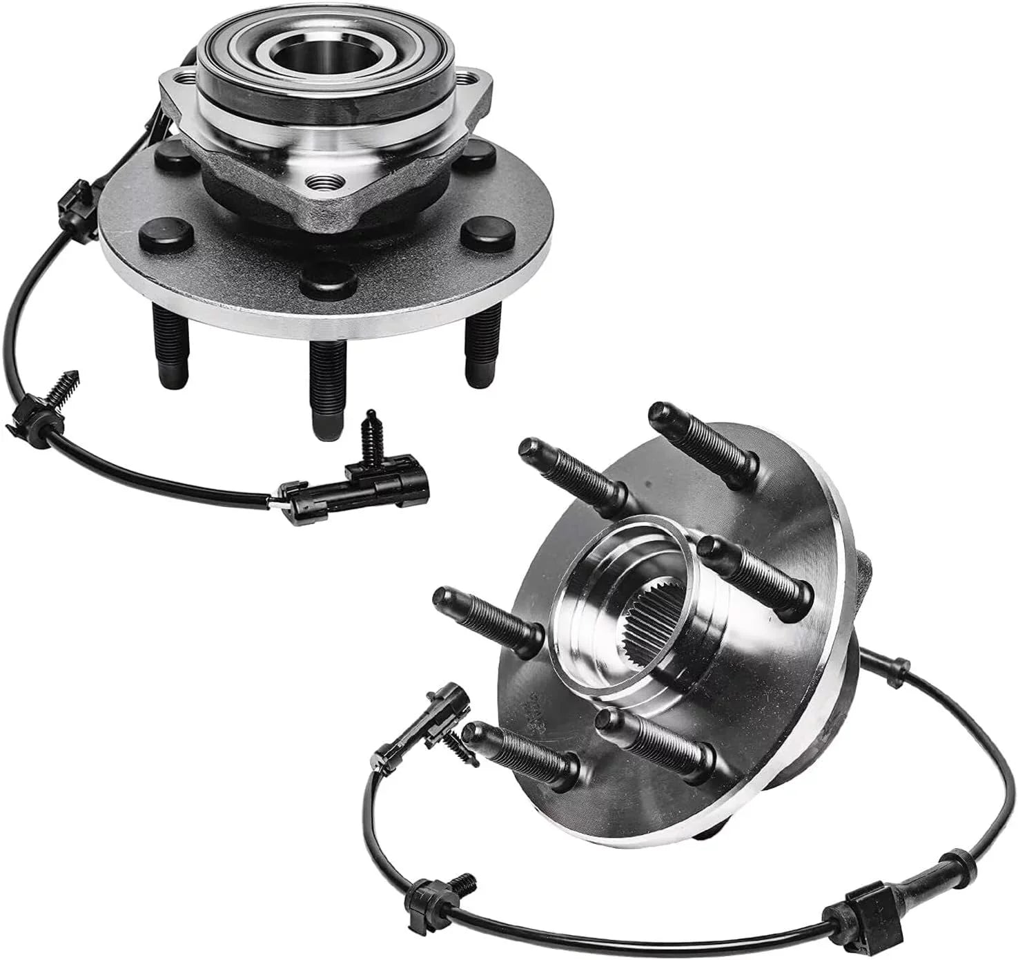 Detroit Axle - 4WD Front Wheel Hubs Control Arms Suspension Kit + 24pc Lugnuts w/Keys Individuals for 2000-2006 Tahoe Escalade Silverado Sierra 1500