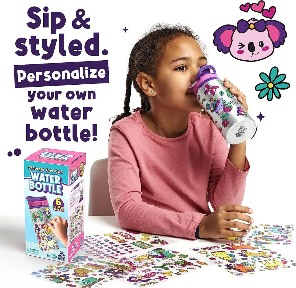 PURPLE LADYBUG Decorate Your Own Water Bottle for Girls Age 6 + - Cool Birthday Gift for 6 Year Old Girl, Little Girl Gifts - Arts and Crafts for Kids Ages 6-8, Fun DIY Kits