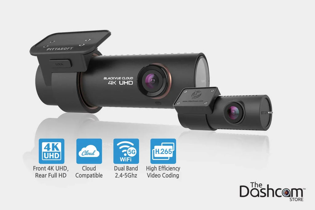 Midnight DR900S-2CH Dual Lens 4K GPS WiFi Cloud-Capable Dashcam for Front and Rear w/ 64 GB Memory Card