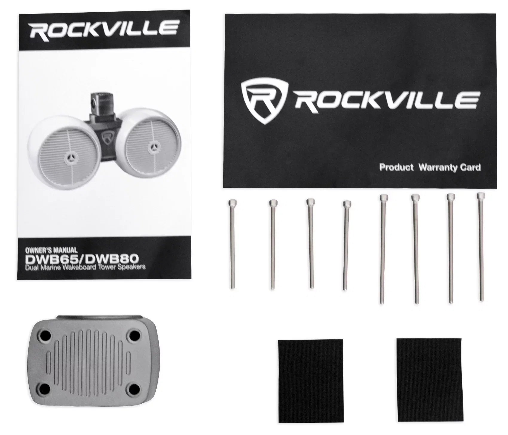2) Rockville DWB65W Dual 6.5" White 1200w Marine Wakeboard Tower Speaker Systems