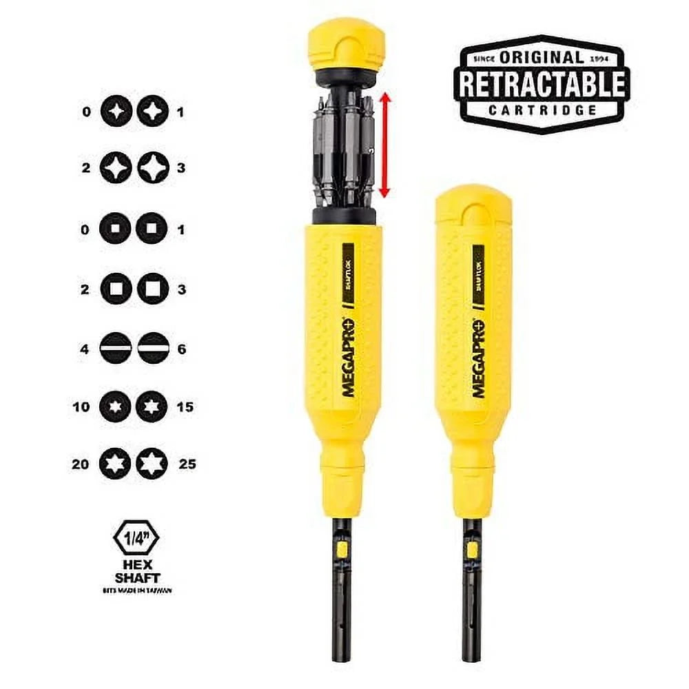 MegaPro 151SL44 15-In-1 ShaftLok Driver in Yellow