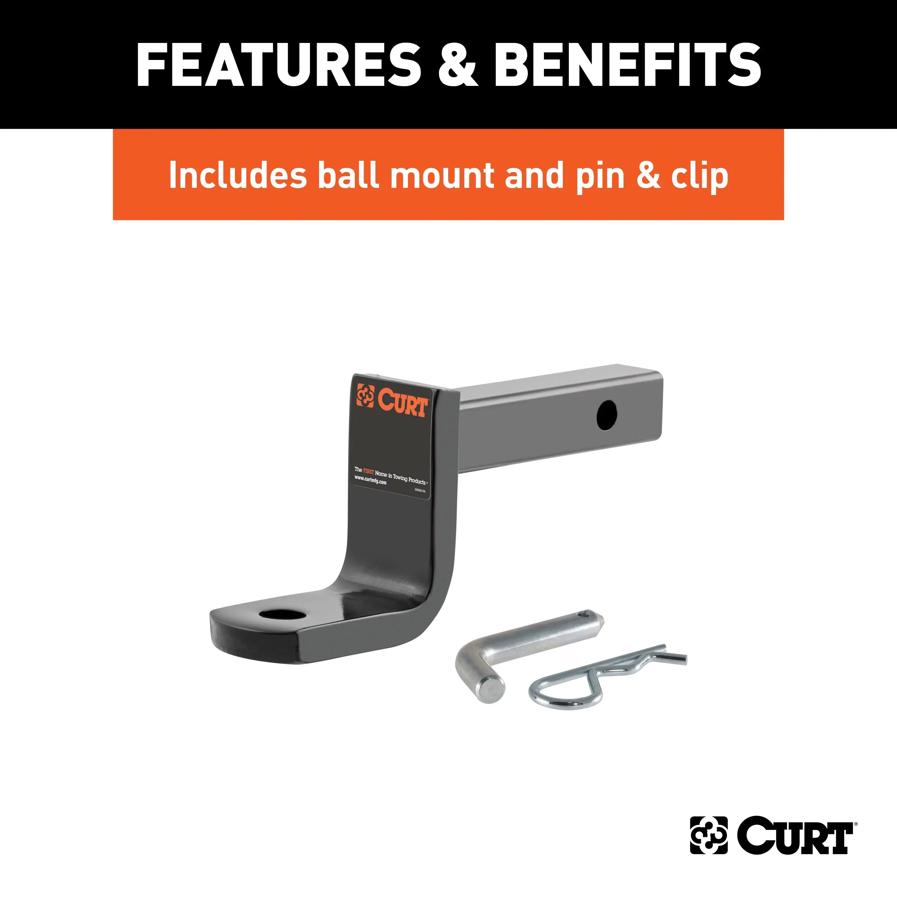 CURT 114333 Class 1 Trailer Hitch with Ball Mount, 1-1/4-Inch Receiver, Compatible with Select Chevrolet Spark