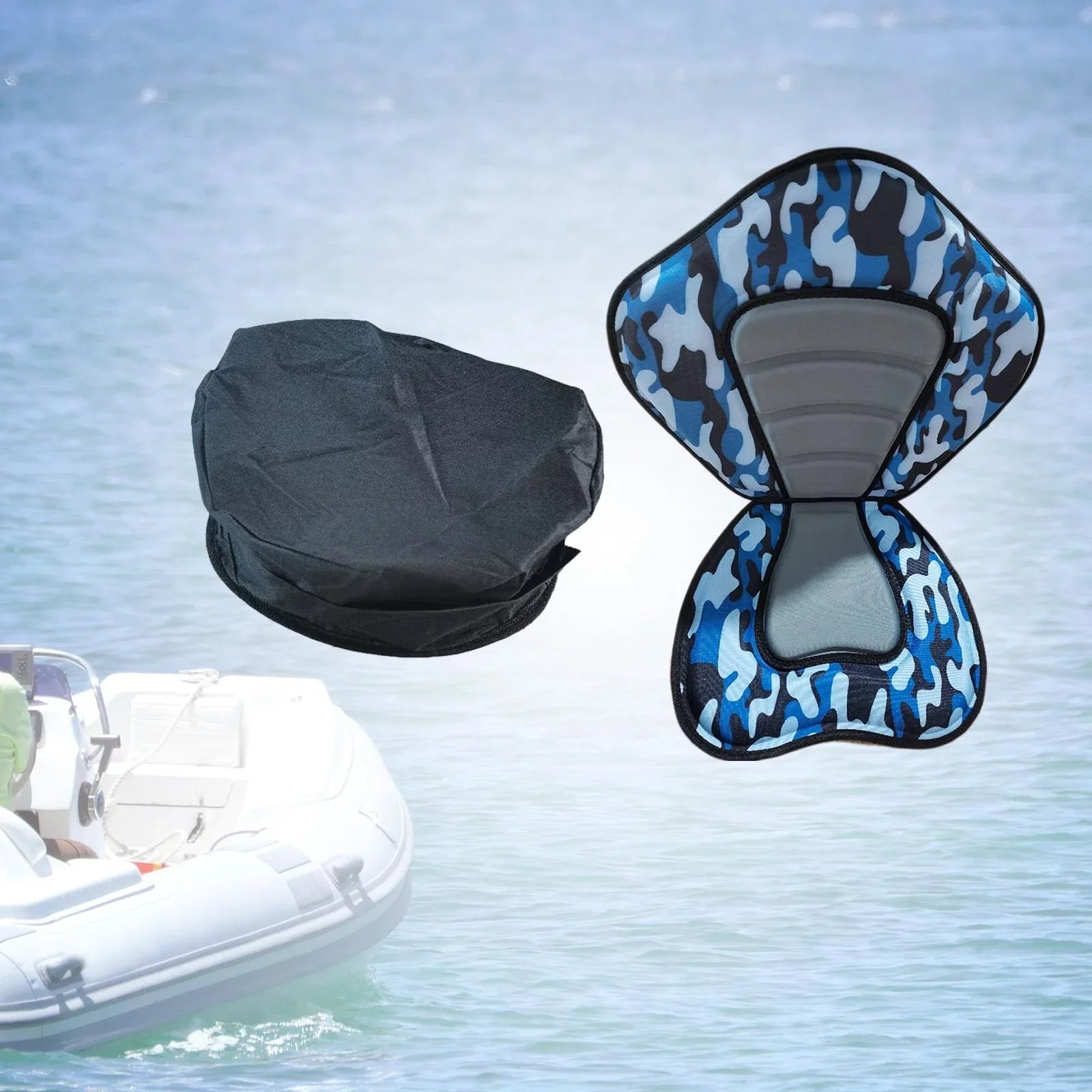 Kayak Seat Back Support Sitting Pad Adjustable Strap Bleacher Chair Detachable Stand up Paddleboard Seat Fishing Boat Seat for Kayaks Canoes