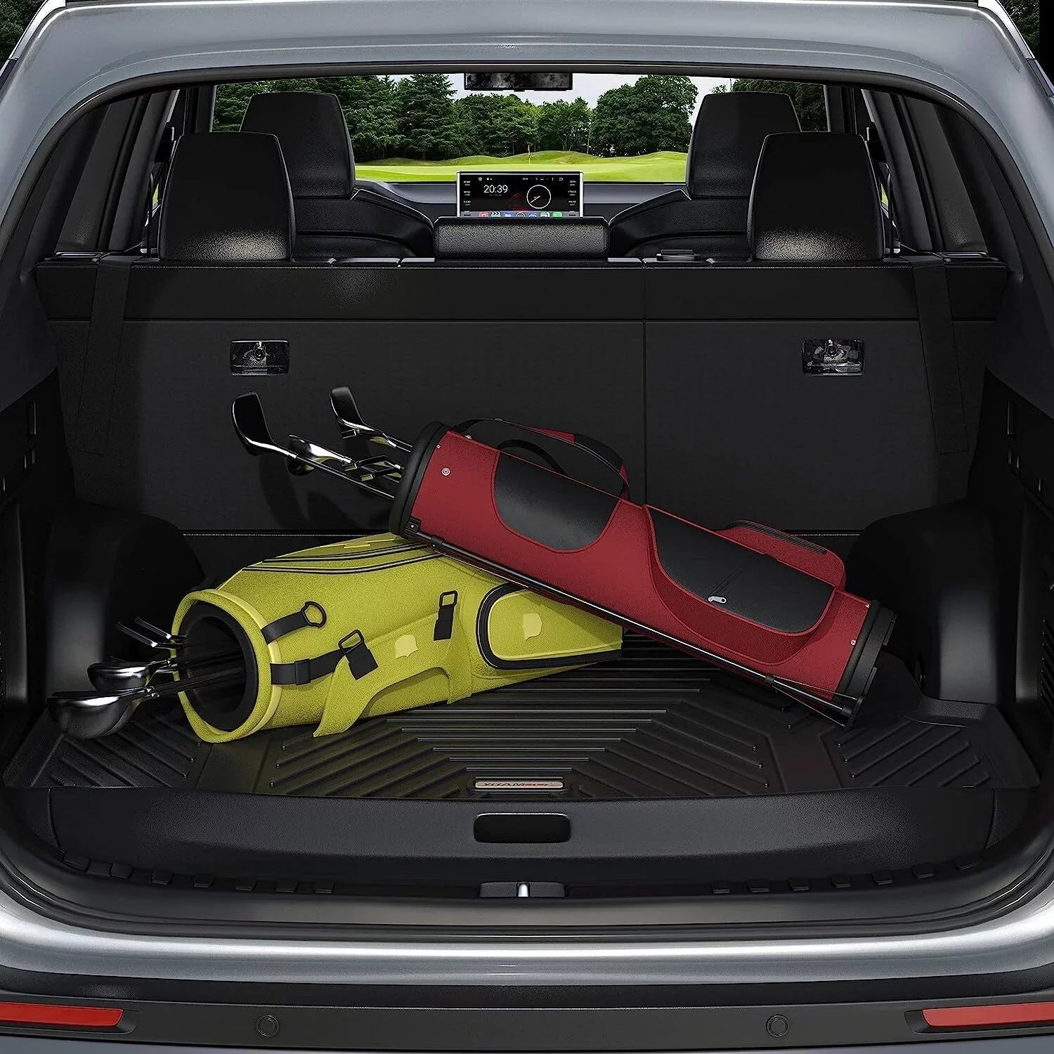Ledkingdomus Floor Mats for 2020-2023 Tesla Model Y Rear Trunk Mat All Weather Dark