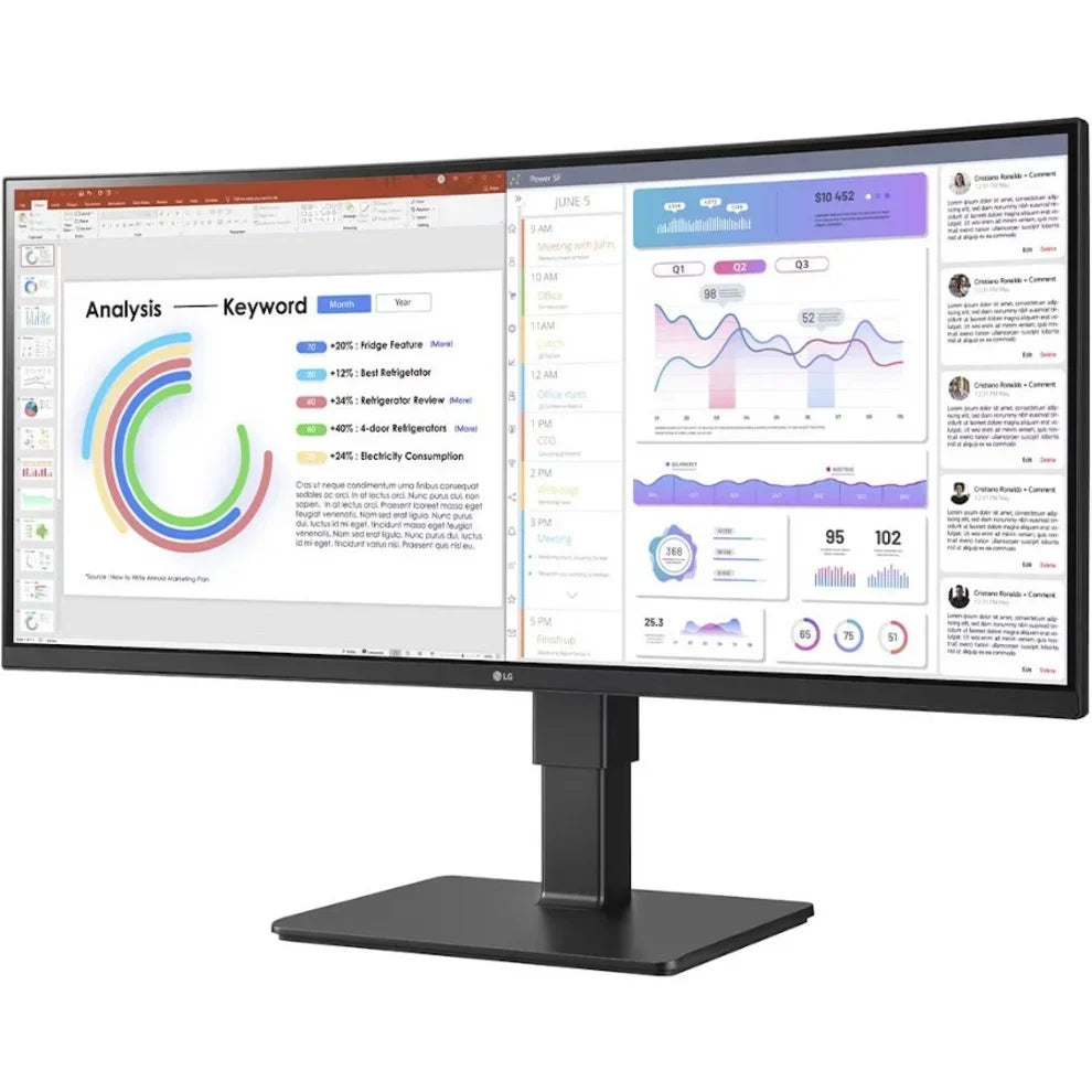 LG Ultrawide 34\" 3440 x 1440 LED HDR10, sRGB Curved Monitor, Textured Midnight 34BQ77QB-B