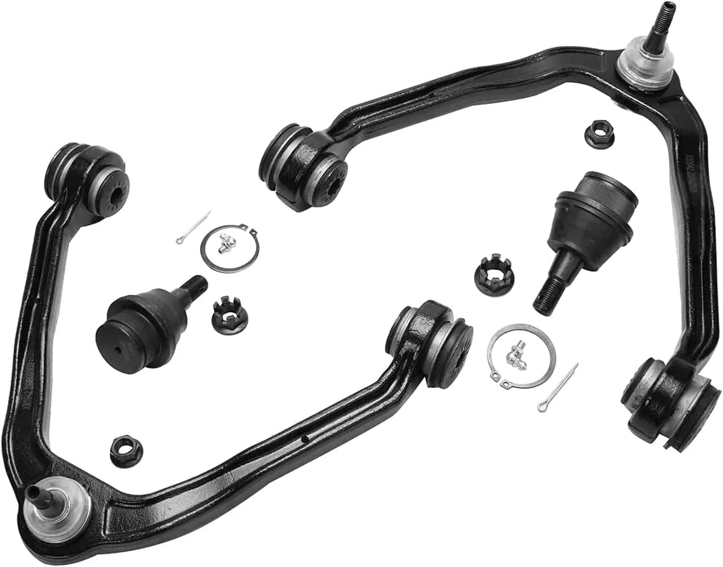 Detroit Axle - 4WD Front Wheel Hubs Control Arms Suspension Kit + 24pc Lugnuts w/Keys Individuals for 2000-2006 Tahoe Escalade Silverado Sierra 1500