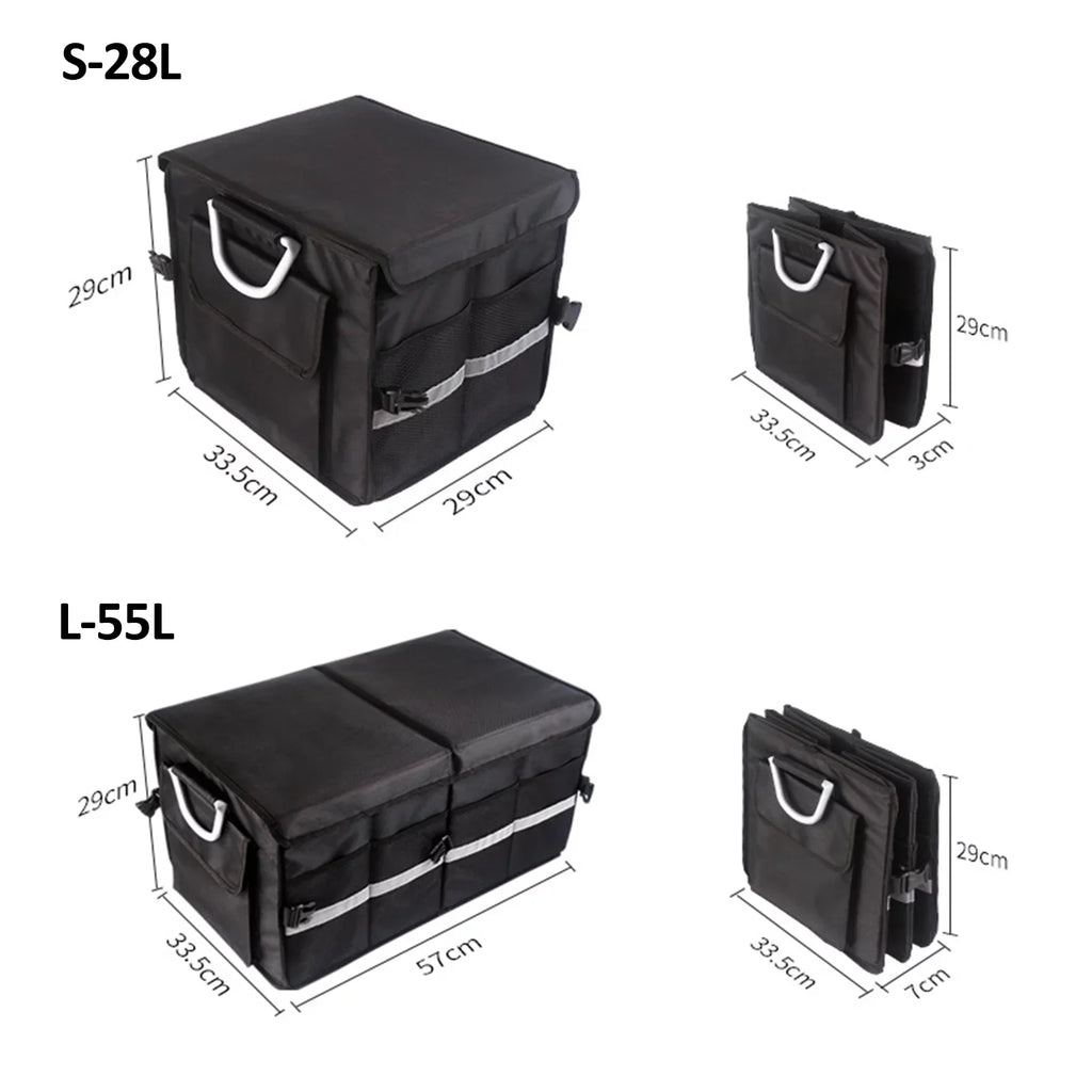 Walmart Car Trunk Organizer Oxford Cloth Folding Storage Box with Reflective Strip 55L Keep Your Car Neat and Tidy with this Automotive Cargo Organizer