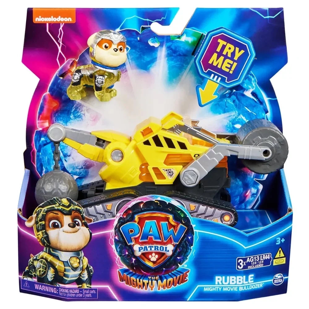 Paw Patrol: The Mighty Movie Toy Truck with Rubble Mighty Pups Action Figure