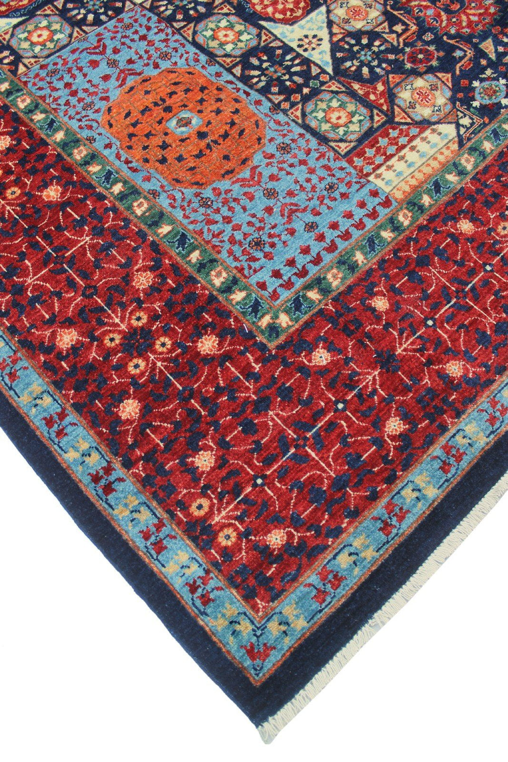 Aria Marwin Blue/Red Rug, 9'10" x 13'9"