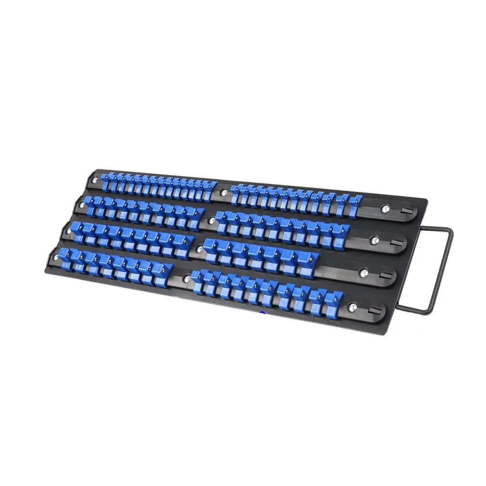 HEMOTON 80 Industrial ABS Socket Wrench Mountable Socket Storage Rail Rack Holder Organize Sliding