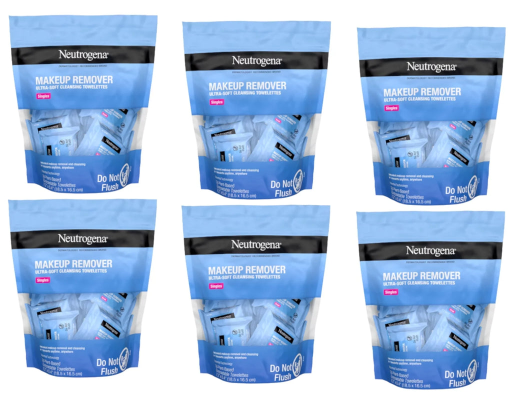 Neutrogena Makeup Remover Cleansing Towelette, Singles, 20 Ea, 6 Pack