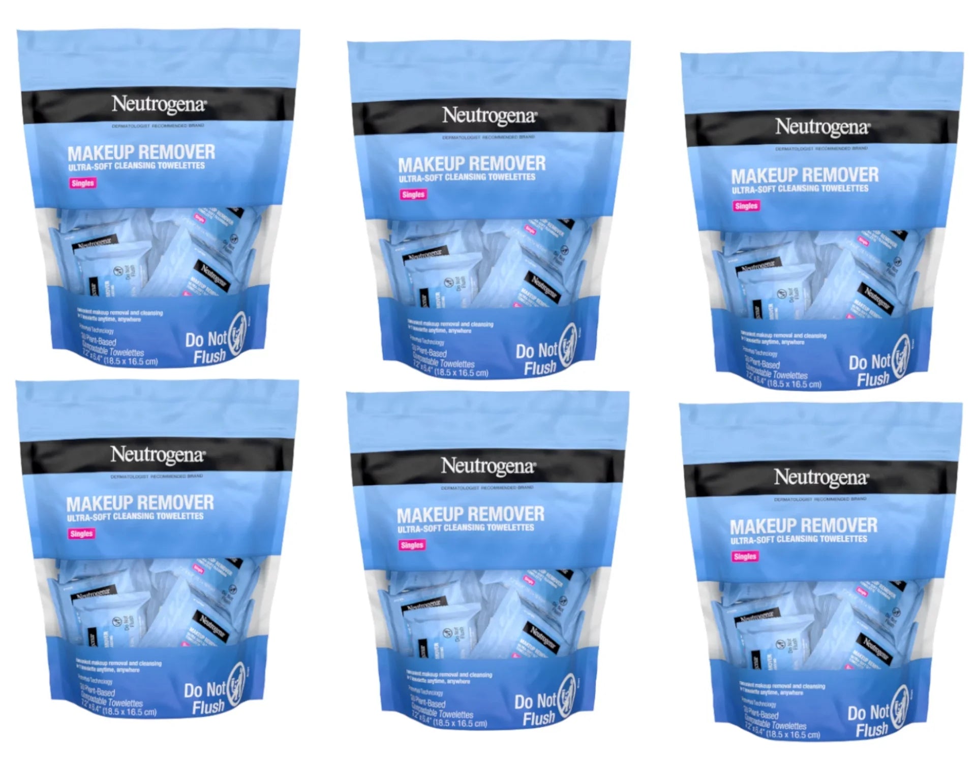 Neutrogena Makeup Remover Cleansing Towelette, Singles, 20 Ea, 6 Pack