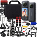 Ultimaxx Deluxe Insta360 ONE X3 Action Cam Bundle - Includes: 64GB Extreme Pro microSDXC, 2x Glass Screen Protector, Helmet Mount Kit, Selfie-Stick & Much More (32pc Bundle)