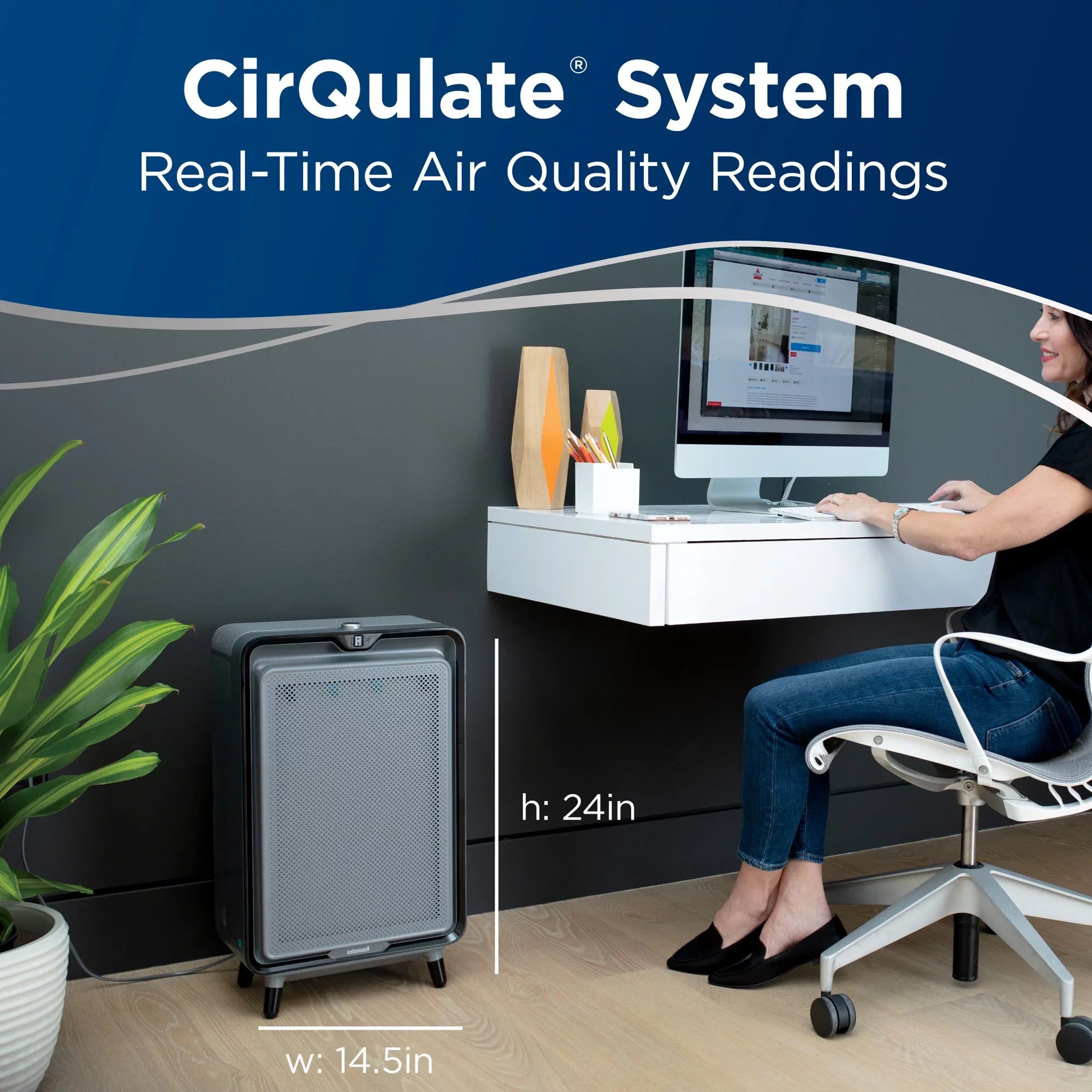 BISSELL AeroFresh air200 Air Purifier for rooms up to 266 sq. ft., 3330W
