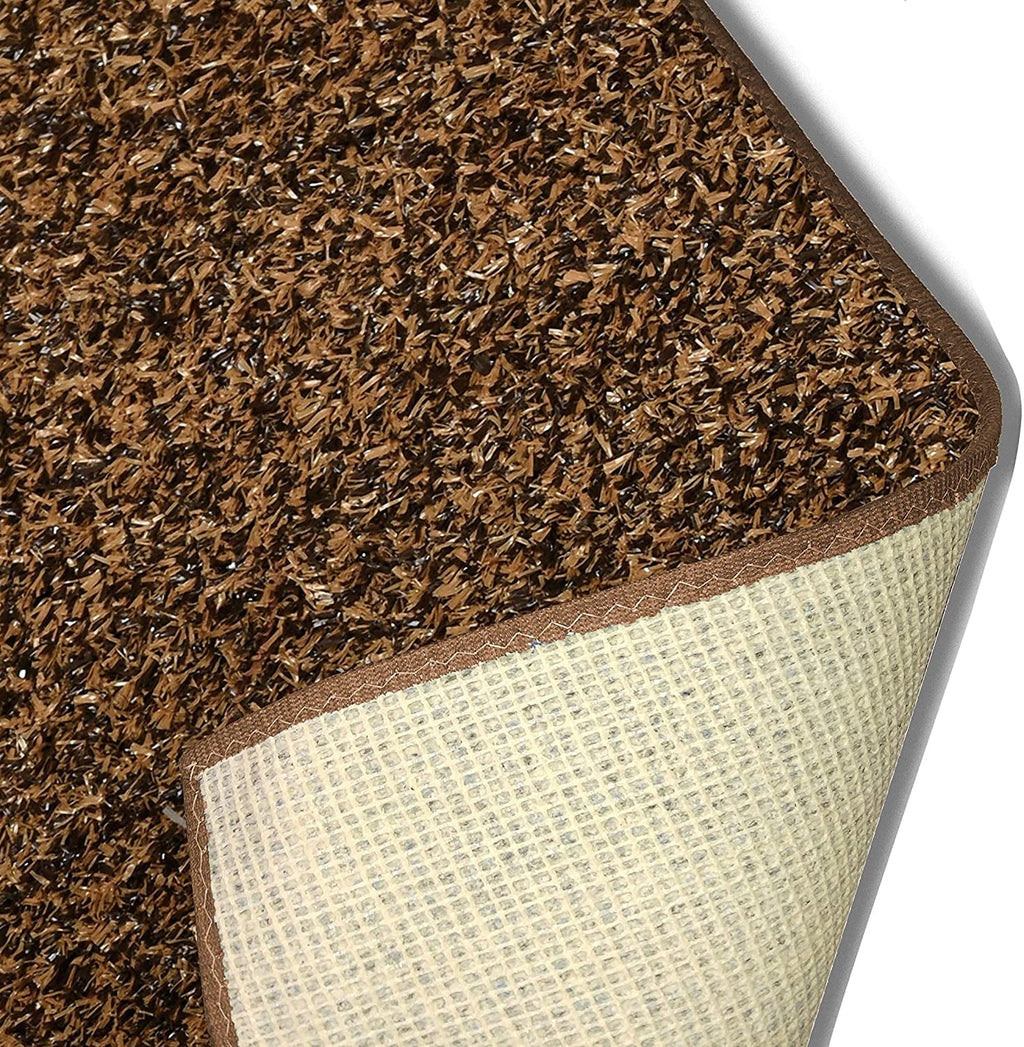 12'x12' Brown Turftime Indoor/Outdoor Artificial Turf Area Rugs, Runners and Doormats. The Look of Grass Without The Maintenance.