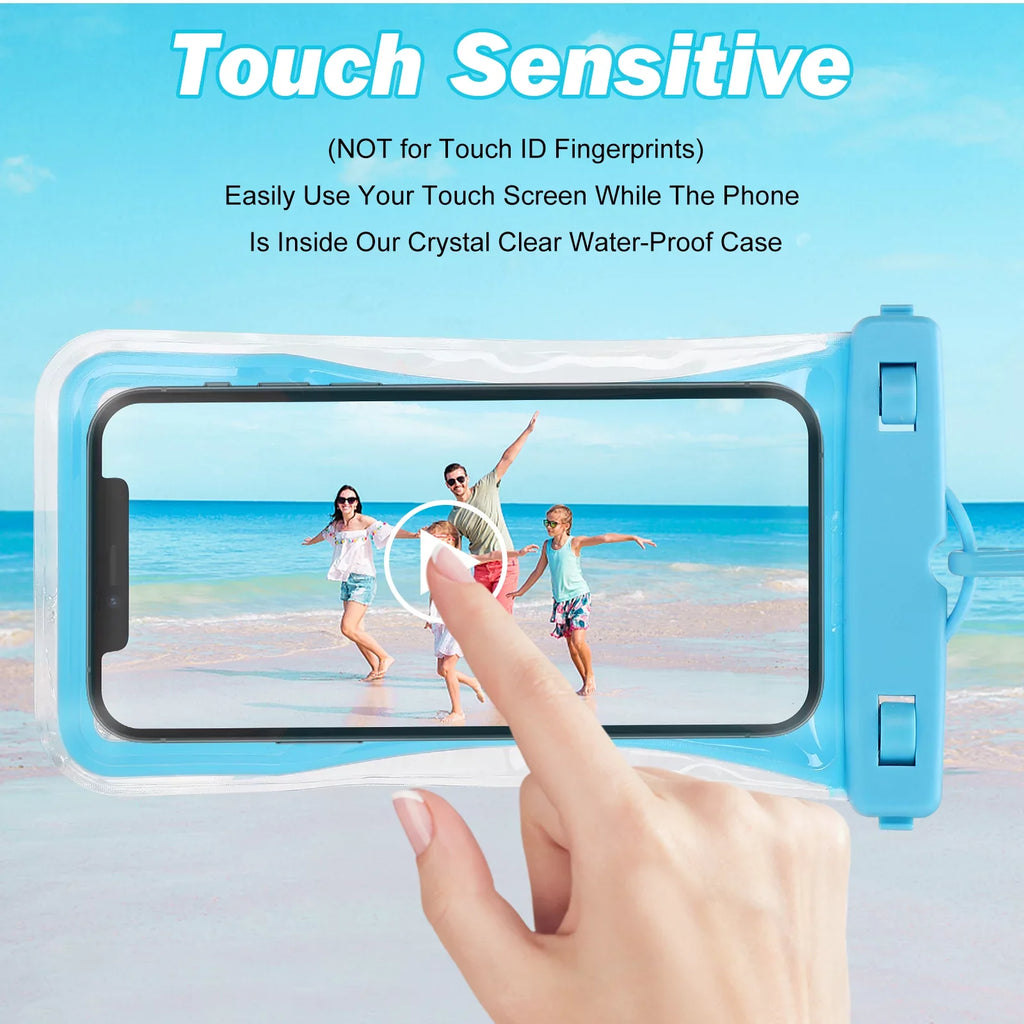 Urbanx Universal Waterproof Phone Pouch Cellphone Dry Bag Case Designed For Sonim XP8 Perfect Fit for All Other Smartphones Up To 7" - 3 Cases - Mixed Colors