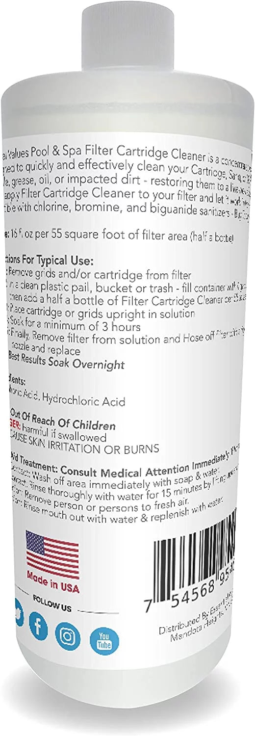 Essential Values Spa Cartridge Cleaner | Pool Cartridge Cleaner (2 Pack)