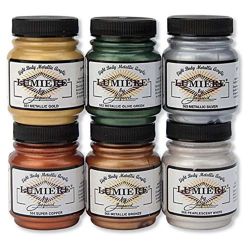 Jacquard Lumiere-Light Body Metallic Acrylic, Set of 6, 2.25 oz.