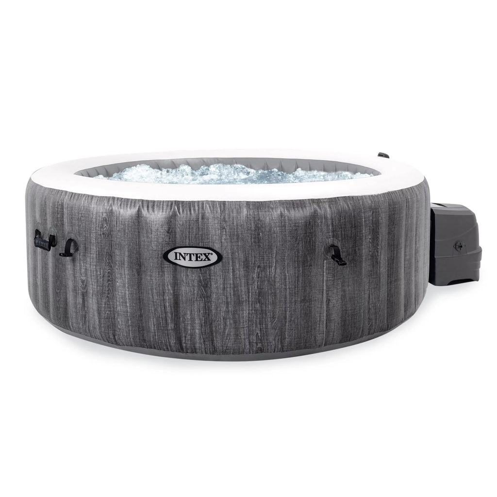 Intex PureSpa Plus Greywood Inflatable Hot Tub Jet Spa w/ Accessory Benches