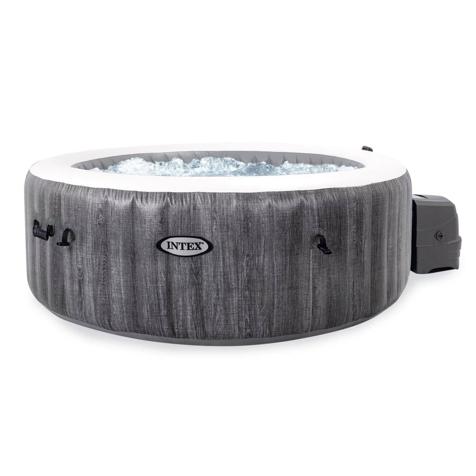 Intex PureSpa Plus Greywood Inflatable Hot Tub Jet Spa w/ Accessory Benches